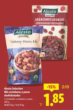 Lidl ALESTO Selection Mix arándanos y pasas deshidratadas oferta