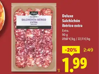 Lidl DELUXE Salchichón ibérico extra oferta