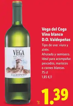 Lidl Vega del Cega Vino blanco D.O. Valdepeñas oferta