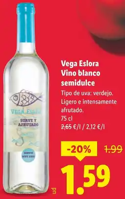 Lidl Vega Eslora Vino blanco semidulce oferta