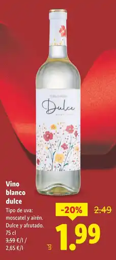 Lidl Vino blanco dulce oferta