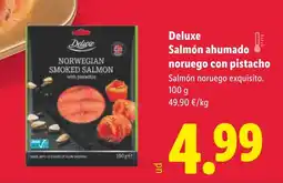 Lidl DELUXE Salmón ahumado noruego con pistacho oferta