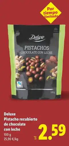 Lidl DELUXE Pistacho recubierto de chocolate con leche oferta