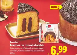 Lidl FAVORINA Panettone con crema de chocolate oferta