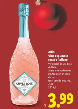 Lidl Allini Vino espumoso rosado italiano oferta