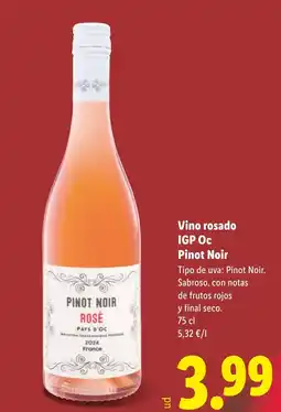 Lidl Vino rosado IGP OC Pinot Noir oferta
