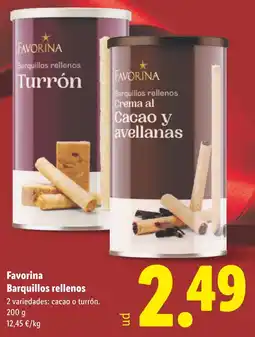 Lidl FAVORINA Barquillos rellenos oferta