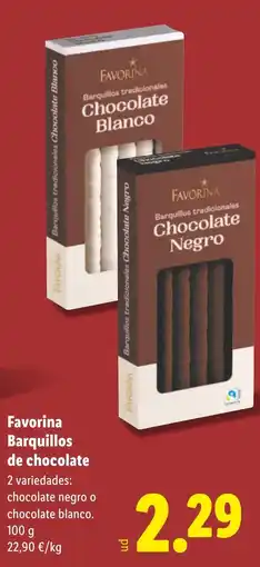 Lidl FAVORINA Barquillos de chocolate oferta