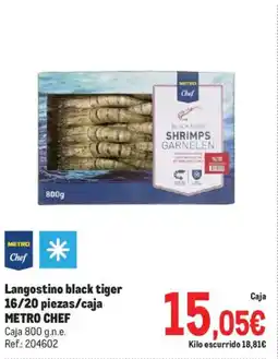 Makro METRO CHEF Langostino black tiger 16/20 piezas/caja oferta