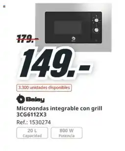 MediaMarkt BALAY Microondas integrable con grill oferta
