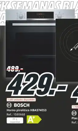 MediaMarkt BOSCH Horno pirolítico HBA574ES3 oferta