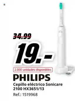 MediaMarkt PHILIPS Cepillo eléctrico Sonicare 2100 HX3651/13 oferta