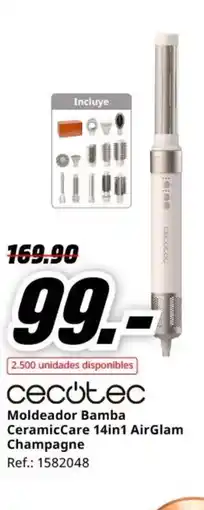 MediaMarkt CECOTEC Moldeador Bamba CeramicCare 14in1 AirGlam Champagne oferta