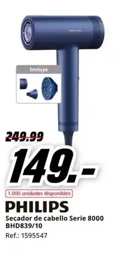 MediaMarkt PHILIPS Secador de cabello Serie 8000 BHD839/10 oferta