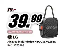 MediaMarkt LG Altavoz inalámbrico XBOOM XG2TBK oferta