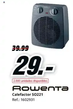 MediaMarkt ROWENTA Calefactor SO221 oferta