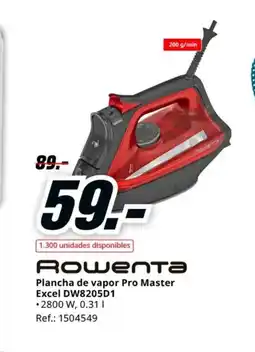 MediaMarkt ROWENTA Plancha de vapor Pro Master Excel DW8205D1 oferta