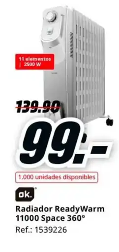 MediaMarkt OK Radiador ReadyWarm 11000 Space 360° oferta