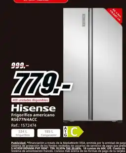 MediaMarkt HISENSE Frigorífico americano RS677N4ACC oferta