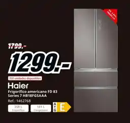 MediaMarkt HAIER Frigorífico americano FD 83 Series 7 HB18FGSAAA oferta