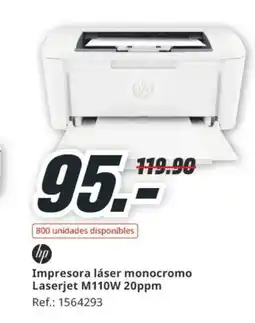 MediaMarkt HP Impresora láser monocromo Laserjet M110W 20ppm oferta