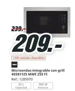 MediaMarkt Microondas integrable con grill oferta