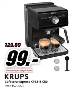 MediaMarkt KRUPS Cafetera express XP3818 C50 oferta