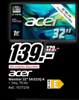 MediaMarkt ACER Monitor 32" SA322Q A oferta