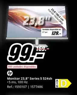 MediaMarkt HP Monitor 23,8" Series 5 524sh oferta