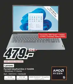 MediaMarkt LENOVO Portátil IdeaPad Slim 3 15ABR8 oferta