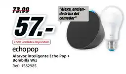 MediaMarkt ECHO POP Altavoz inteligente Echo Pop + Bombilla Wiz oferta
