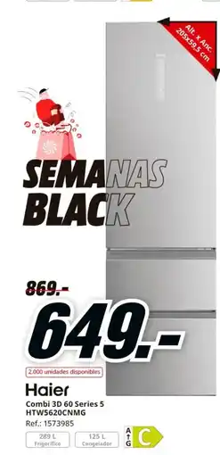 MediaMarkt HAIER Combi 3D 60 Series 5 HTW5620CNMG oferta
