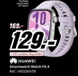 MediaMarkt HUAWEI Smartwatch Watch Fit 4 oferta