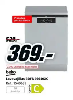 MediaMarkt BEKO Lavavajillas BDFN26640XC oferta