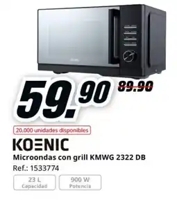 MediaMarkt KOENIC Microondas con grill KMWG 2322 DB oferta