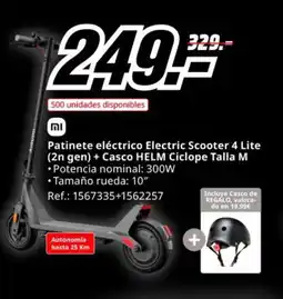 MediaMarkt Patinete eléctrico Electric Scooter 4 Lite (2n gen) + Casco HELM Ciclope Talla M oferta