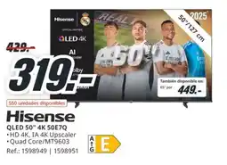 MediaMarkt HISENSE QLED 50" 4K 50E7Q oferta
