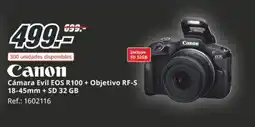 MediaMarkt CANON Cámara Evil EOS R100 + Objetivo RF-S 18-45mm + SD 32 GB oferta