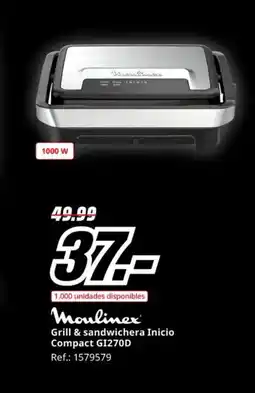 MediaMarkt MOULINEX Grill & sandwichera Inicio Compact G1270D oferta