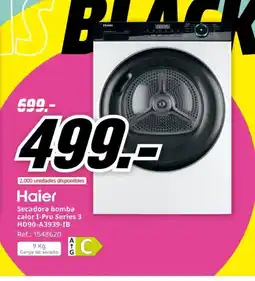 MediaMarkt HAIER Secadora bomba calor I-Pro Series 3 HD90-A3939-IB oferta