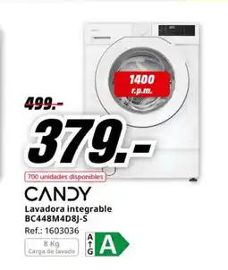 MediaMarkt CANDY Lavadora integrable BC448M4D8J-S oferta