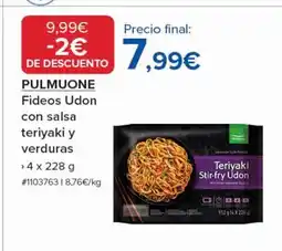Costco PULMUONE Fideos Udon con salsa teriyaki y verduras oferta