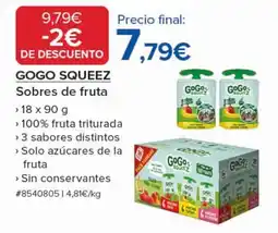 Costco GOGO SQUEEZ Sobres de fruta oferta