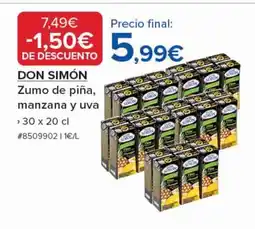Costco DON SIMÓN Zumo de piña, manzana y uva oferta