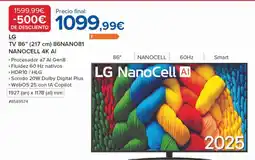 Costco LG TV 86” (217 cm) 86NANO81 NANOCELL 4K AI oferta