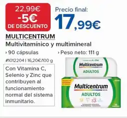 Costco MULTICENTRUM Multivitamínico y multimineral oferta