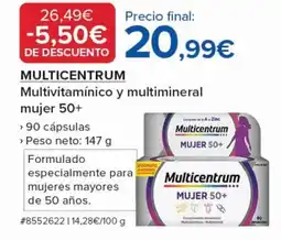 Costco MULTICENTRUM Multivitamínico y multimineral mujer 50+ oferta