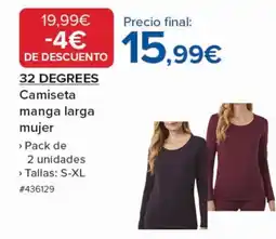 Costco 32 DEGREES Camiseta manga larga mujer oferta