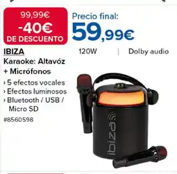 Costco IBIZA Karaoke: Altavóz + Micrófonos oferta
