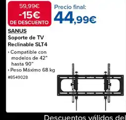 Costco SANUS Soporte de TV Reclinable SLT4 oferta